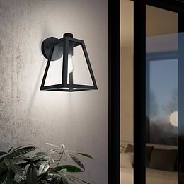Eglo Mirandola Black Outdoor E27 Wall Light IP44
