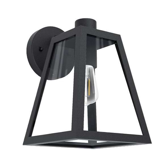 Eglo Mirandola Black Outdoor E27 Wall Light IP44