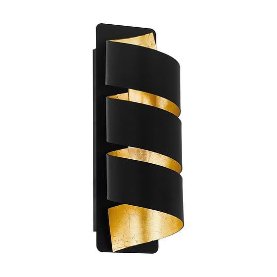 Eglo ELIZONDO Matte Black & Gold Spiral Scroll Wall Light