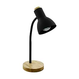 Eglo VERADAL Matte Black & Wood Adjustable Desk Light