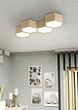 Eglo MIRLAS Wooden Hexagon 4 Lamp Ceiling Light