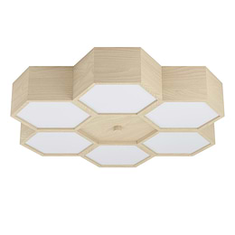 Eglo MIRLAS Wooden Haxagon 6 Lamp Ceiling Light