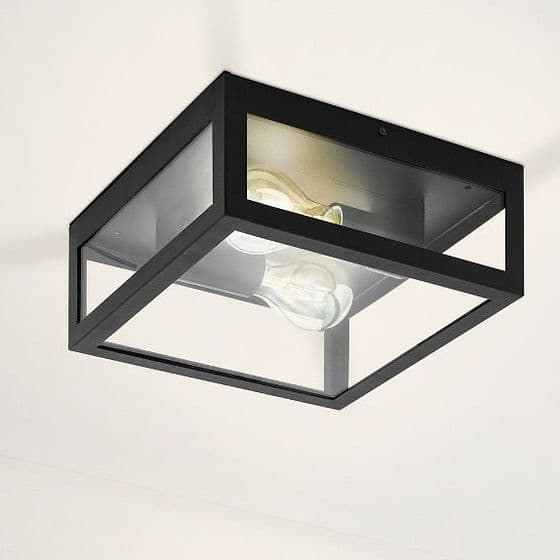 Eglo Amezola Black E27 Wall/Ceiling Light IP44