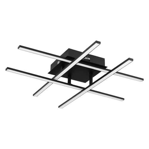 Eglo Lasana 3 Quadrouple Black LED Wall/Ceiling Light 3000K