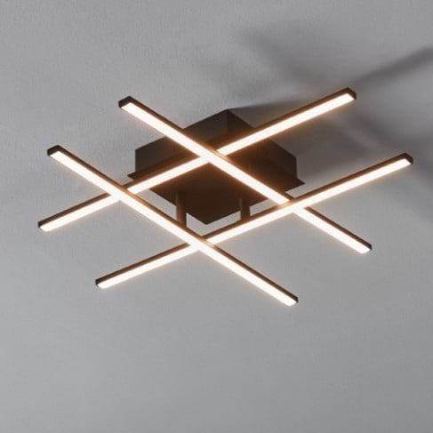 Eglo Lasana 3 Quadrouple Black LED Wall/Ceiling Light 3000K