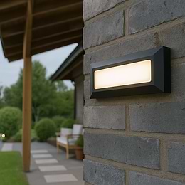 Saxby Severus Landscape Direct IP65 3W Warm White Matt Black Outdoor Wall Light