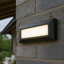 Saxby Severus Landscape Direct IP65 3W Warm White Matt Black Outdoor Wall Light