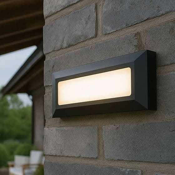 Saxby Severus Landscape Direct IP65 3W Warm White Matt Black Outdoor Wall Light