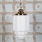 Soho Lighting Glasshouse Polished Brass Opal Art Deco Schoolhouse Hallway Pendant Light