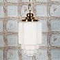 Soho Lighting Glasshouse Polished Brass Opal Art Deco Schoolhouse Hallway Pendant Light