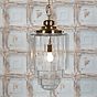 Soho Lighting Glasshouse Brass Clear Glass Schoolhouse Hallway Pendant Light