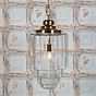 Soho Lighting Glasshouse Brass Clear Glass Schoolhouse Hallway Pendant Light