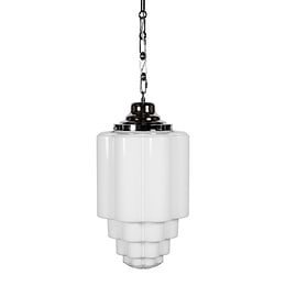 Soho Lighting Glasshouse Nickel Opal Art Deco Schoolhouse Hallway Pendant Light