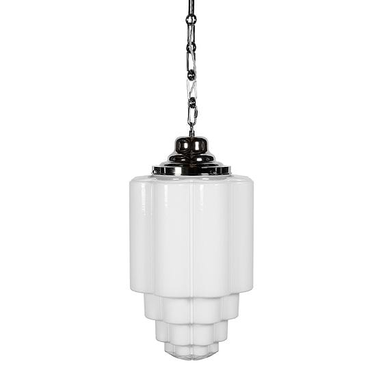 Soho Lighting Glasshouse Nickel Opal Art Deco Schoolhouse Hallway Pendant Light