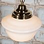 Soho Lighting Frith Brass Opaque Retro Glass Schoolhouse Stairwell Pendant Light