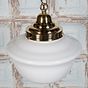 Soho Lighting Frith Brass Opaque Retro Glass Schoolhouse Stairwell Pendant Light