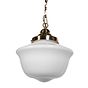 Soho Lighting Frith Brass Opaque Retro Glass Schoolhouse Stairwell Pendant Light