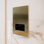 Soho Lighting Brushed Brass Shaver Socket Dual Voltage 115/230v Blk Ins Screwless