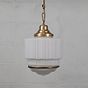 Soho Lighting The Dean Art Deco Aged Lacquered Brass Opal Schoolhouse Kitchen island Pendant Light