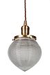 Soho Lighting Hollen Acorn Lacquered Antique Brass Prismatic Glass Arts and Crafts Style Pendant Light