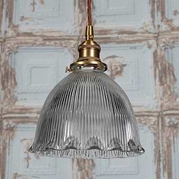 Soho Lighting D'Arblay Lacquered Antique Brass French Style Scalloped Prismatic Glass Dome Pendant Light
