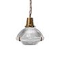 Soho Lighting Hollen Polished Brass Brimmed Dome Holophane Breakfast Bar Pendant Light