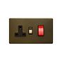 Soho Lighting Bronze 45A Cooker Control Unit Black Inserts Screwless