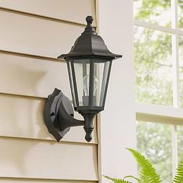 Saxby Bayswater Matt Black wall IP44 10W Outdoor Lantern Wall Light