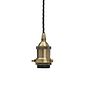 Soho Lighting Antique Brass Decorative Bulb Holder with Black Twisted Cable