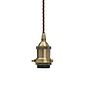Soho Lighting Antique Brass Decorative Bulb Holder with Brown Twisted Cable