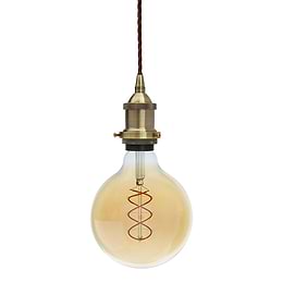 Antique Brass Exposed Bulb Pendant Light