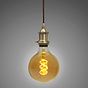 Soho Lighting Antique Brass Decorative Bulb Holder with Brown Twisted Cable