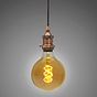 Soho Lighting Antique Copper Decorative Bulb Holder with Black Round Cable
