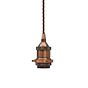 Soho Lighting Antique Copper Decorative Bulb Holder with Brown Twisted Cable