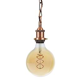 Antique Copper Exposed Bulb Pendant Light
