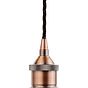 Soho Lighting Antique Copper Decorative Bulb Holder with Black Twisted Cable