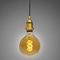 Soho Lighting Antique Gold Decorative Bulb Holder with Black Round Cable