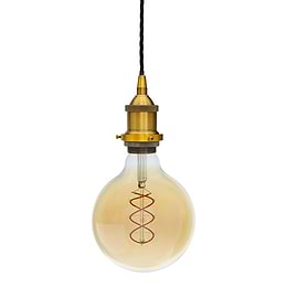 Soho Lighting Antique Gold Decorative Bulb Holder with Black Twisted Cable