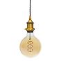 Soho Lighting Antique Gold Decorative Bulb Holder with Black Twisted Cable