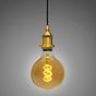 Soho Lighting Antique Gold Decorative Bulb Holder with Black Twisted Cable