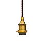 Soho Lighting Antique Gold Decorative Bulb Holder with Brown Twisted Cable