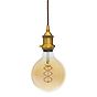 Soho Lighting Antique Gold Decorative Bulb Holder with Brown Twisted Cable