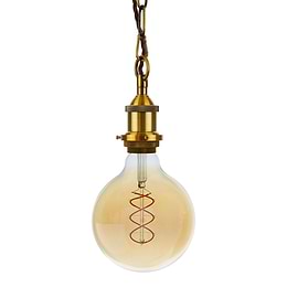 Antique Gold Exposed Bulb Pendant Light
