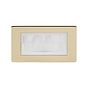 Soho Lighting Brushed Brass 2 Gang 4 Module Brush Plate Wht Ins Screwless