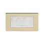 Soho Lighting Brushed Brass 2 Gang 4 Module Brush Plate Wht Ins Screwless