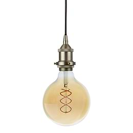 Brushed Chrome Exposed Bulb Pendant Light
