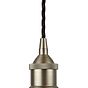 Soho Lighting Brushed Chrome Decorative Bulb Holder with Black Twisted Cable