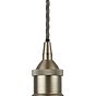 Soho Lighting Brushed Chrome Decorative Bulb Holder with Grey Twisted Cable