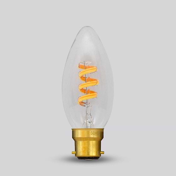 Dim to Warm B22 3W Clear Candle Dim To Warm LED Bulb
