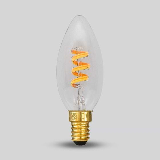 Soho Lighting 3W CANDLE C35 Dim to warm  E14 Clear LED Bulb